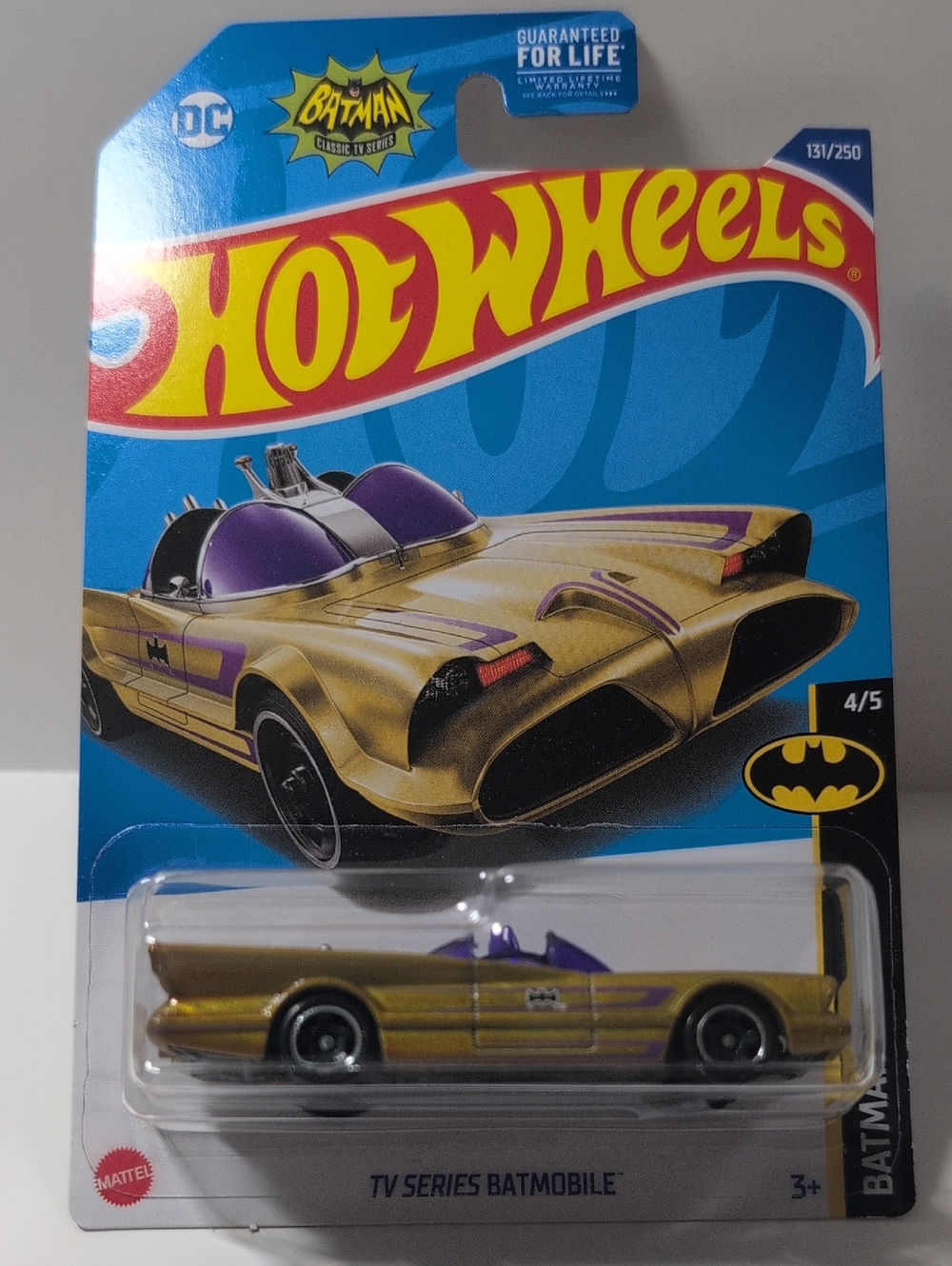Hot Wheels TV Series Batmobile Batman DC Gold Purple Mattel NEW Ships In Box